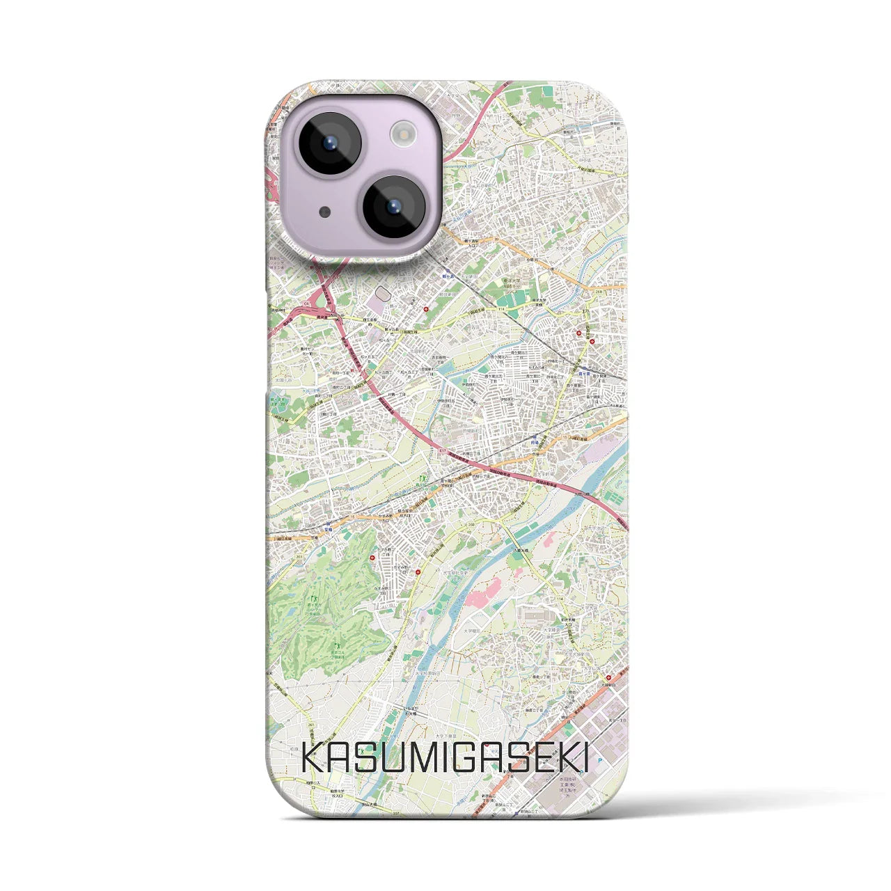 【霞ヶ関(埼玉県)】地図柄iPhoneケース(バックカバータイプ)