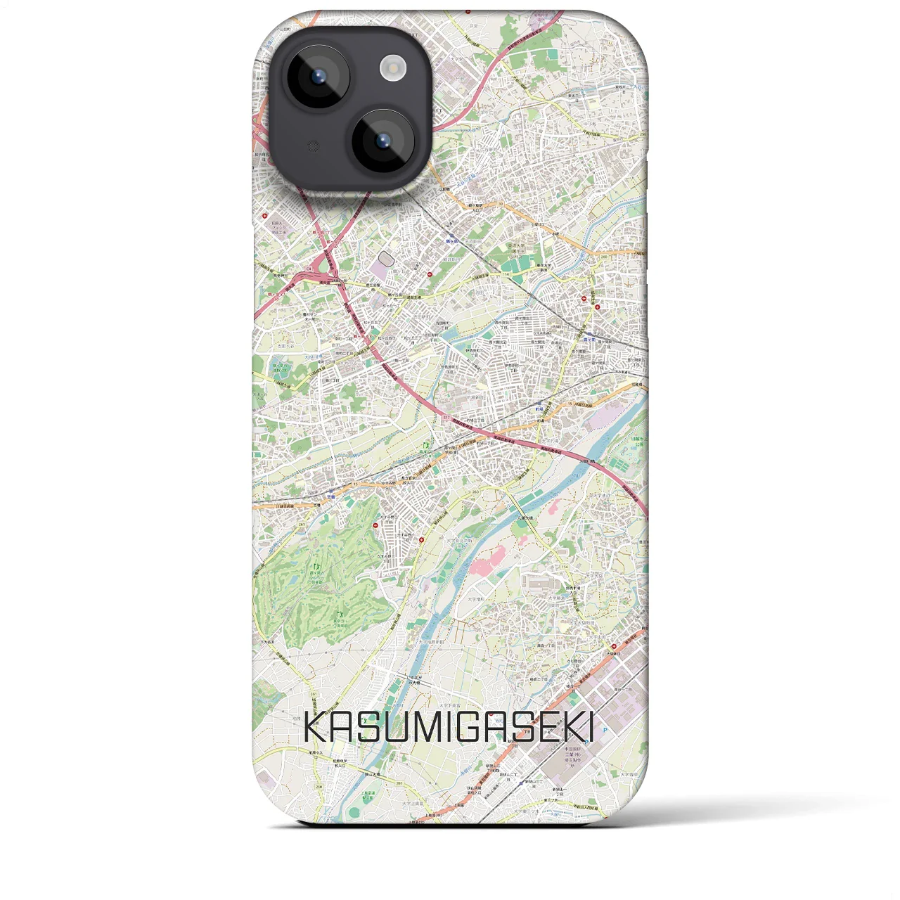 【霞ヶ関(埼玉県)】地図柄iPhoneケース(バックカバータイプ)