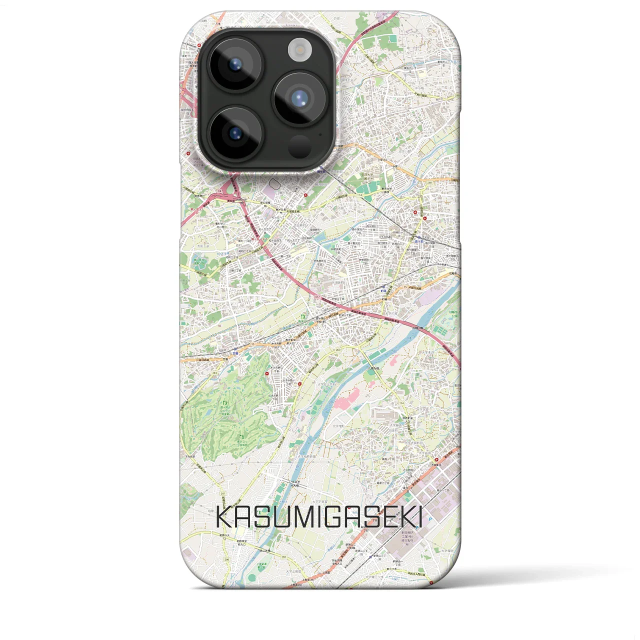 【霞ヶ関(埼玉県)】地図柄iPhoneケース(バックカバータイプ)