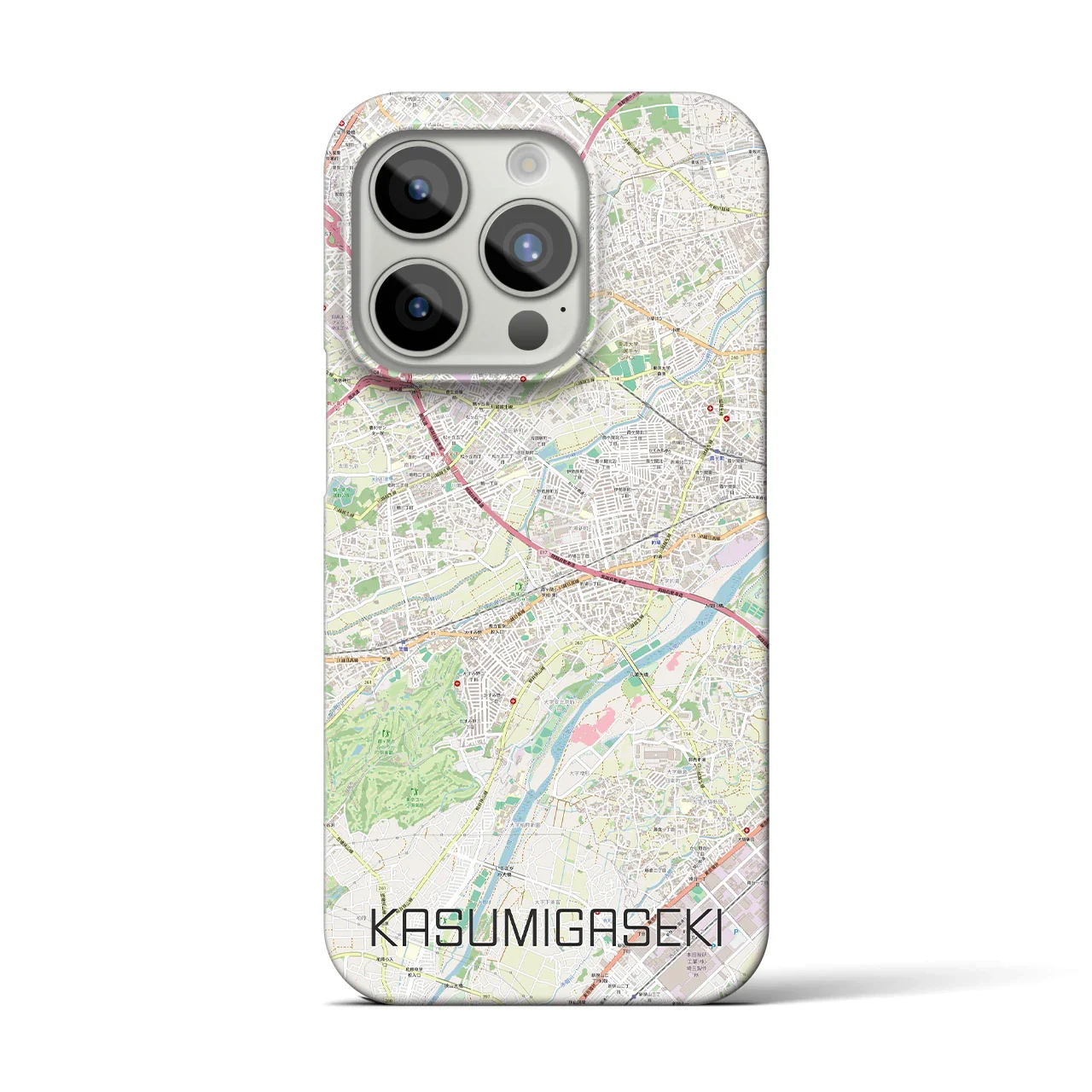 【霞ヶ関(埼玉県)】地図柄iPhoneケース(バックカバータイプ)