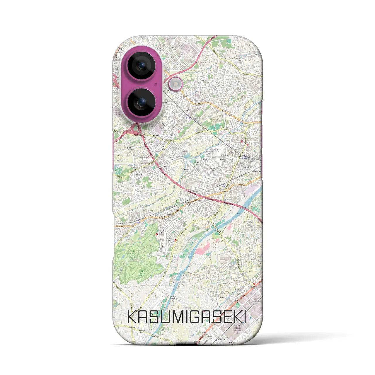 【霞ヶ関(埼玉県)】地図柄iPhoneケース(バックカバータイプ)