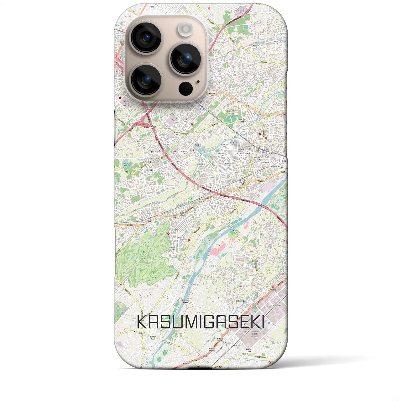 【霞ヶ関(埼玉県)】地図柄iPhoneケース(バックカバータイプ)