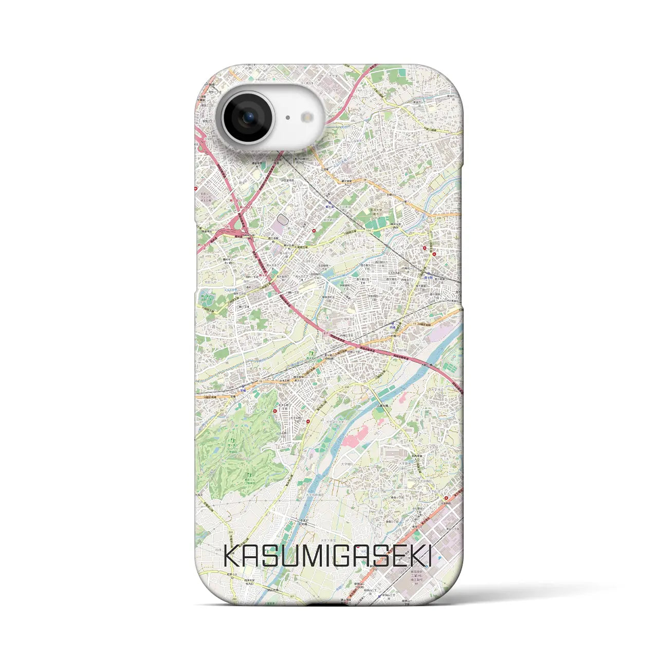 【霞ヶ関(埼玉県)】地図柄iPhoneケース(バックカバータイプ)