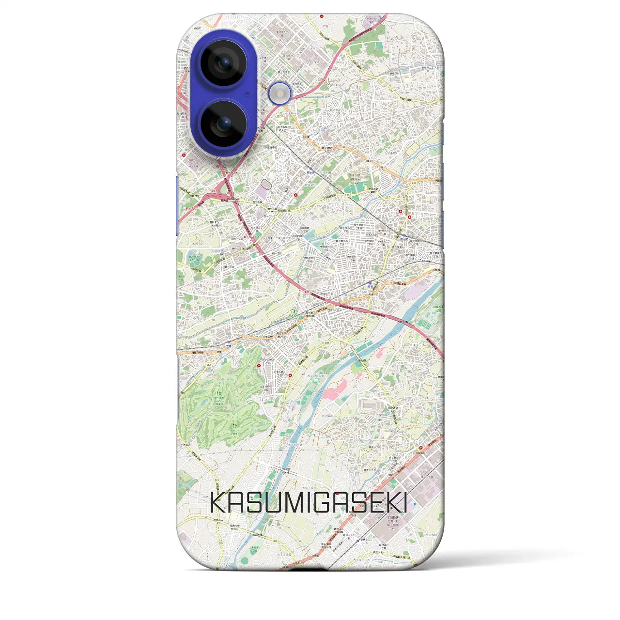 【霞ヶ関(埼玉県)】地図柄iPhoneケース(バックカバータイプ)ナチュラル・iPhone 16 Pro Max 用