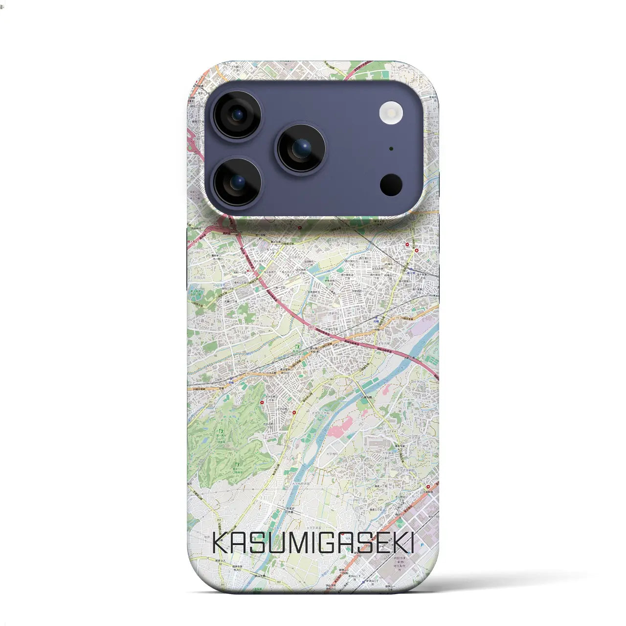 【霞ヶ関(埼玉県)】地図柄iPhoneケース(バックカバータイプ)ナチュラル・iPhone 17 Pro Max 用