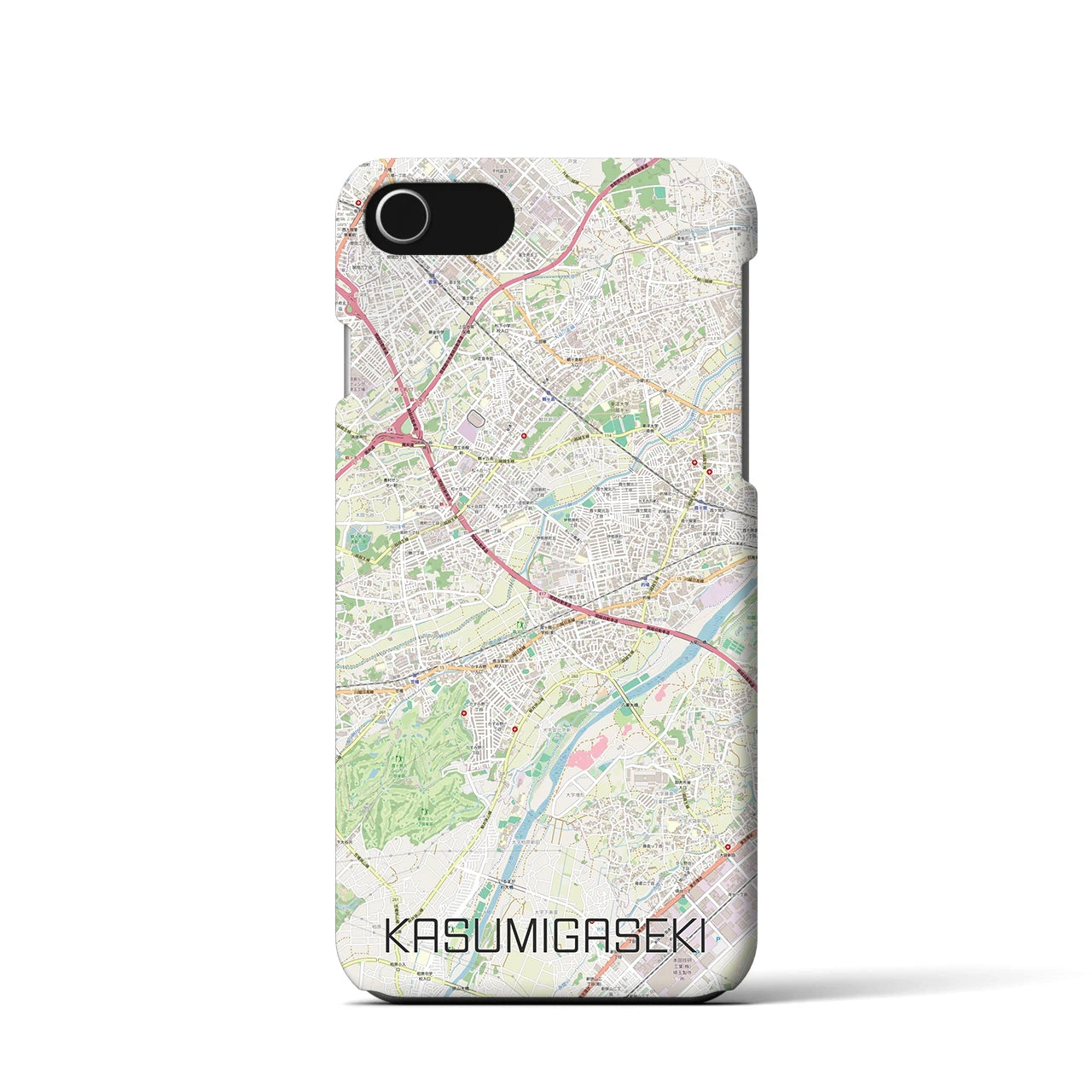 【霞ヶ関(埼玉県)】地図柄iPhoneケース(バックカバータイプ)