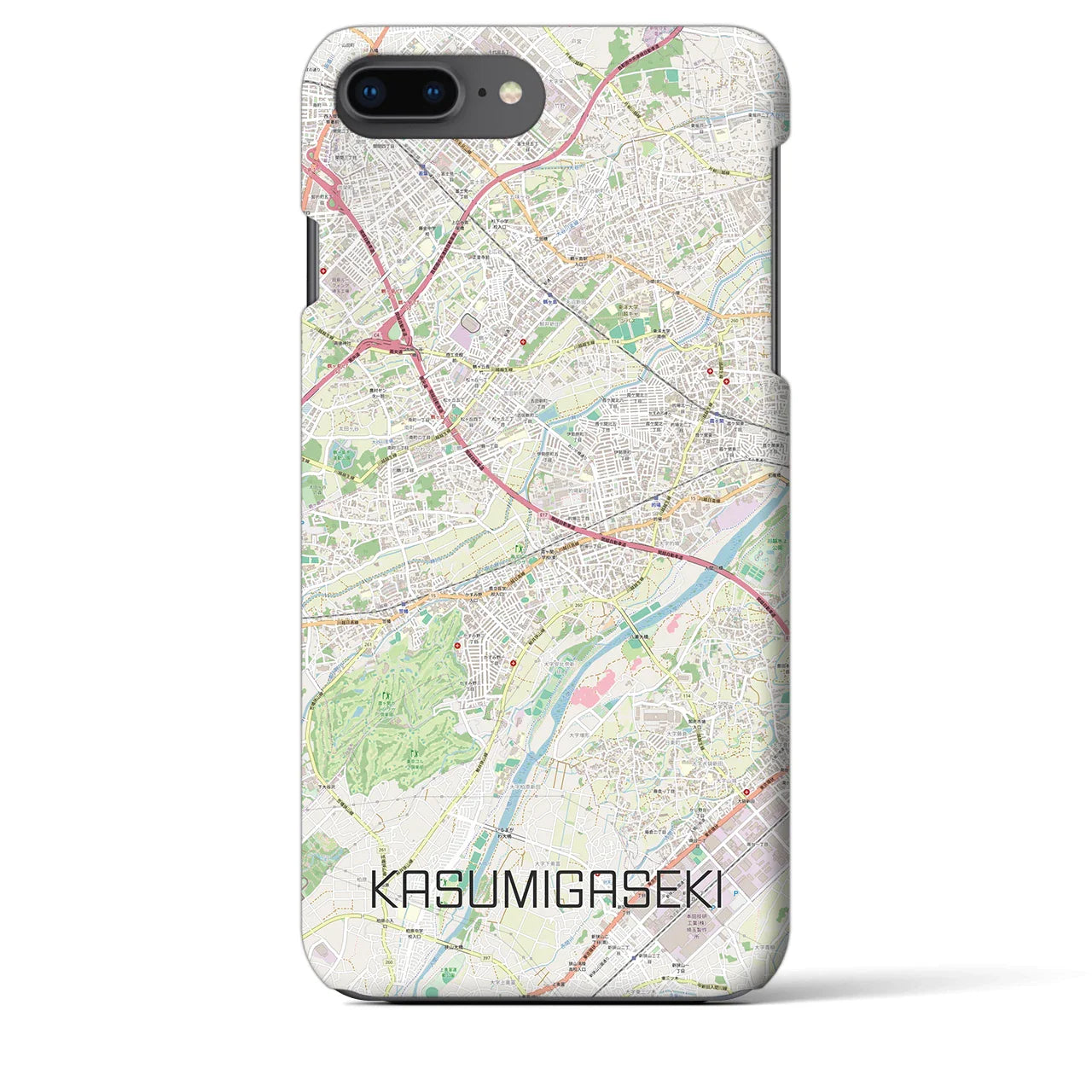 【霞ヶ関(埼玉県)】地図柄iPhoneケース(バックカバータイプ)