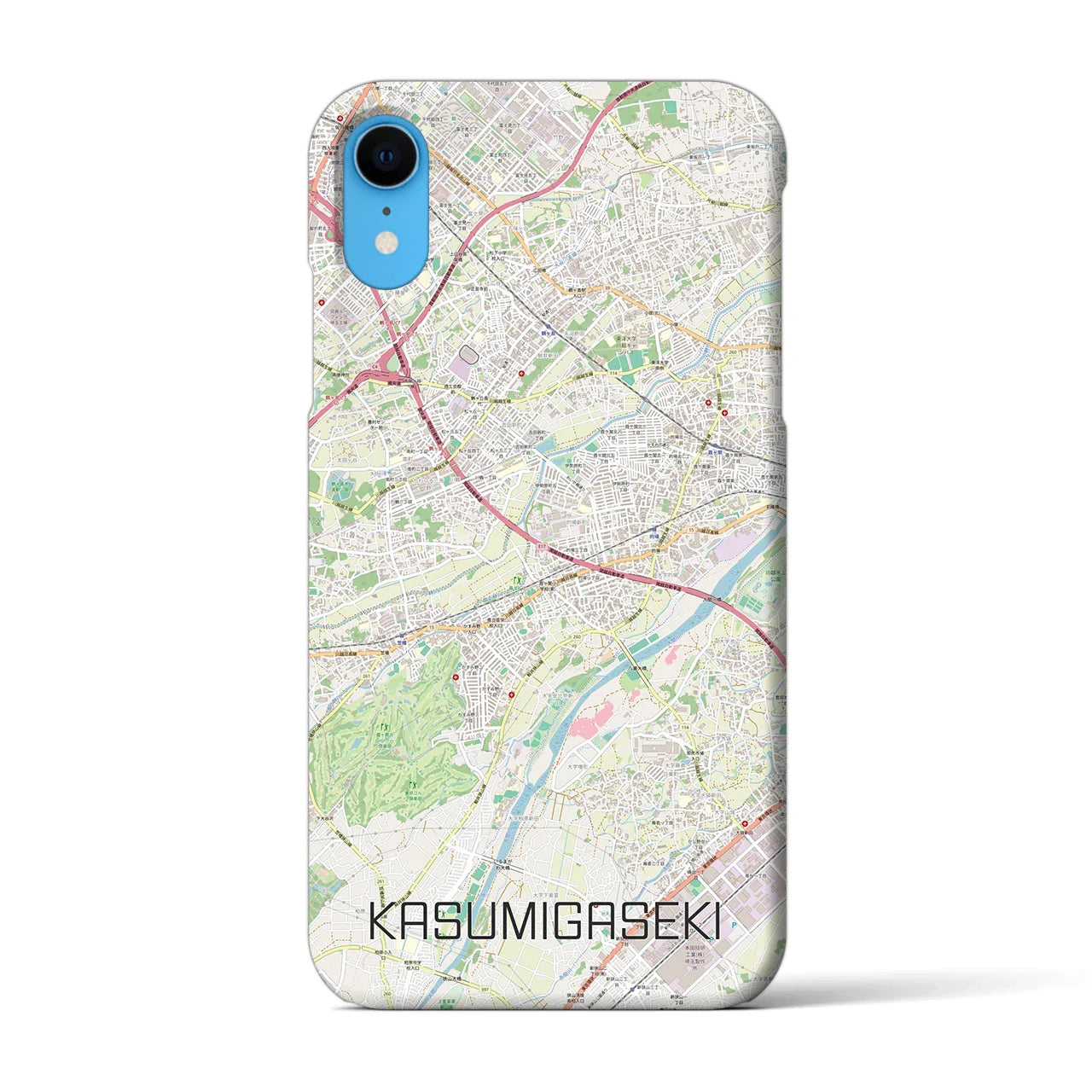 【霞ヶ関(埼玉県)】地図柄iPhoneケース(バックカバータイプ)