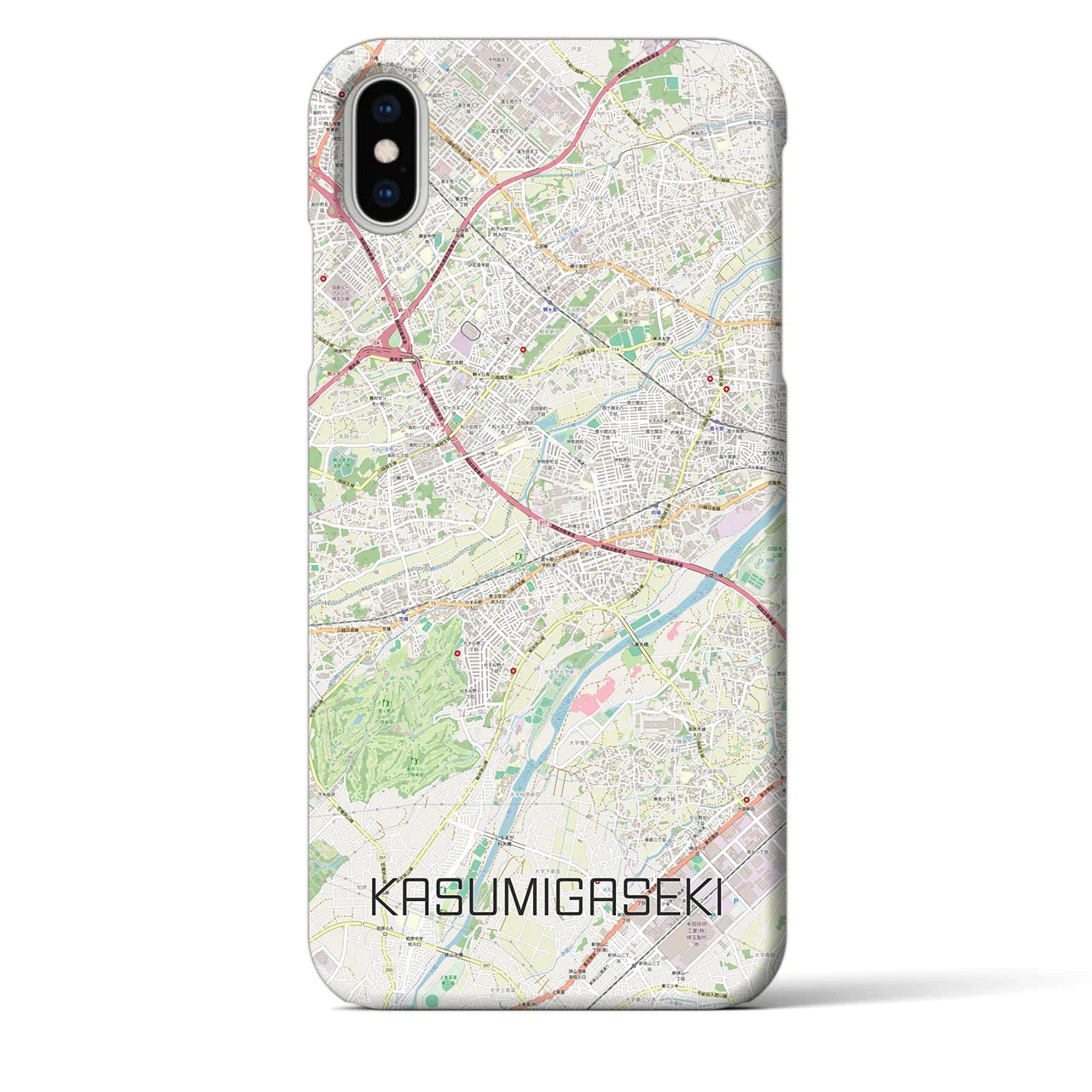 【霞ヶ関(埼玉県)】地図柄iPhoneケース(バックカバータイプ)