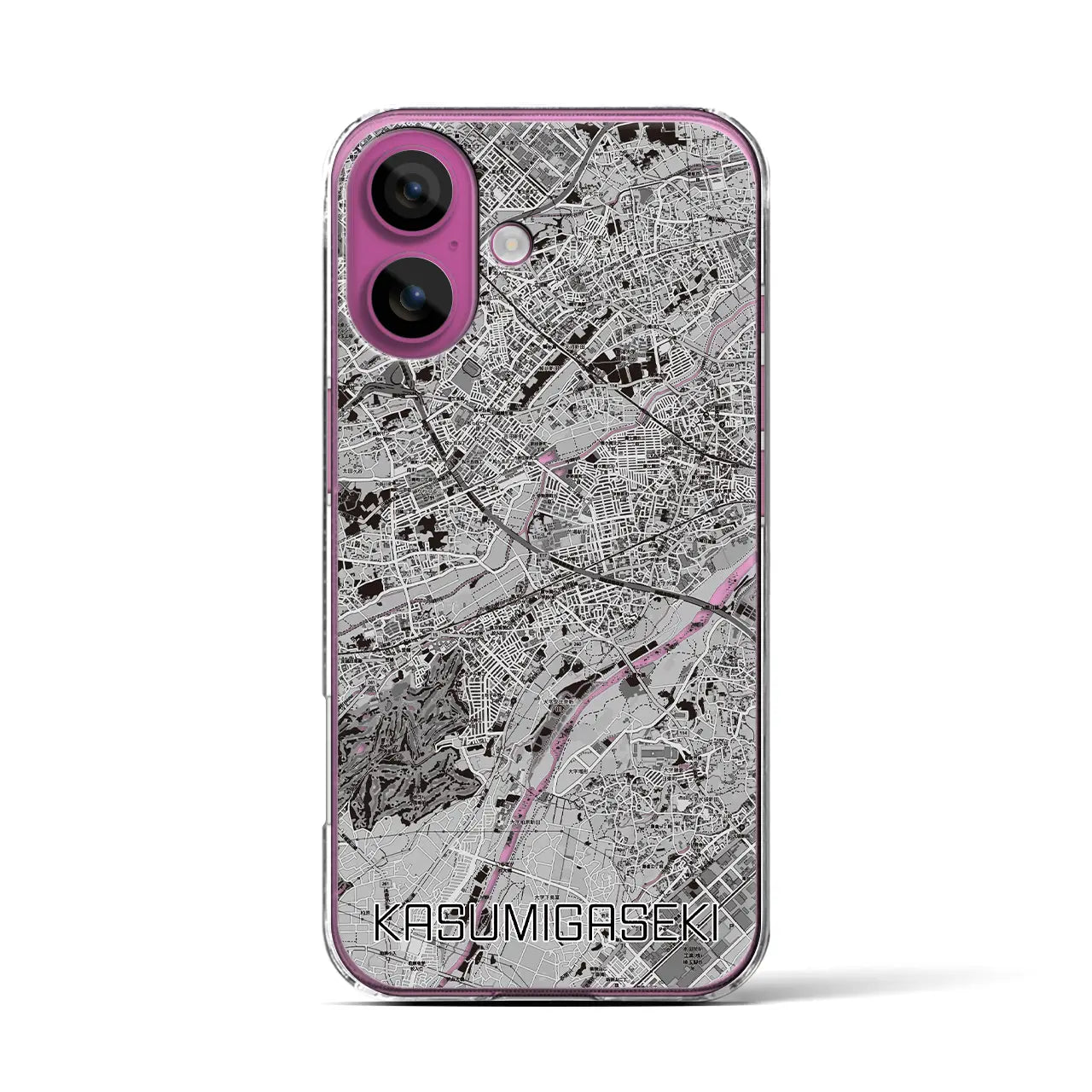 【霞ヶ関(埼玉県)】地図柄iPhoneケース(クリアタイプ)