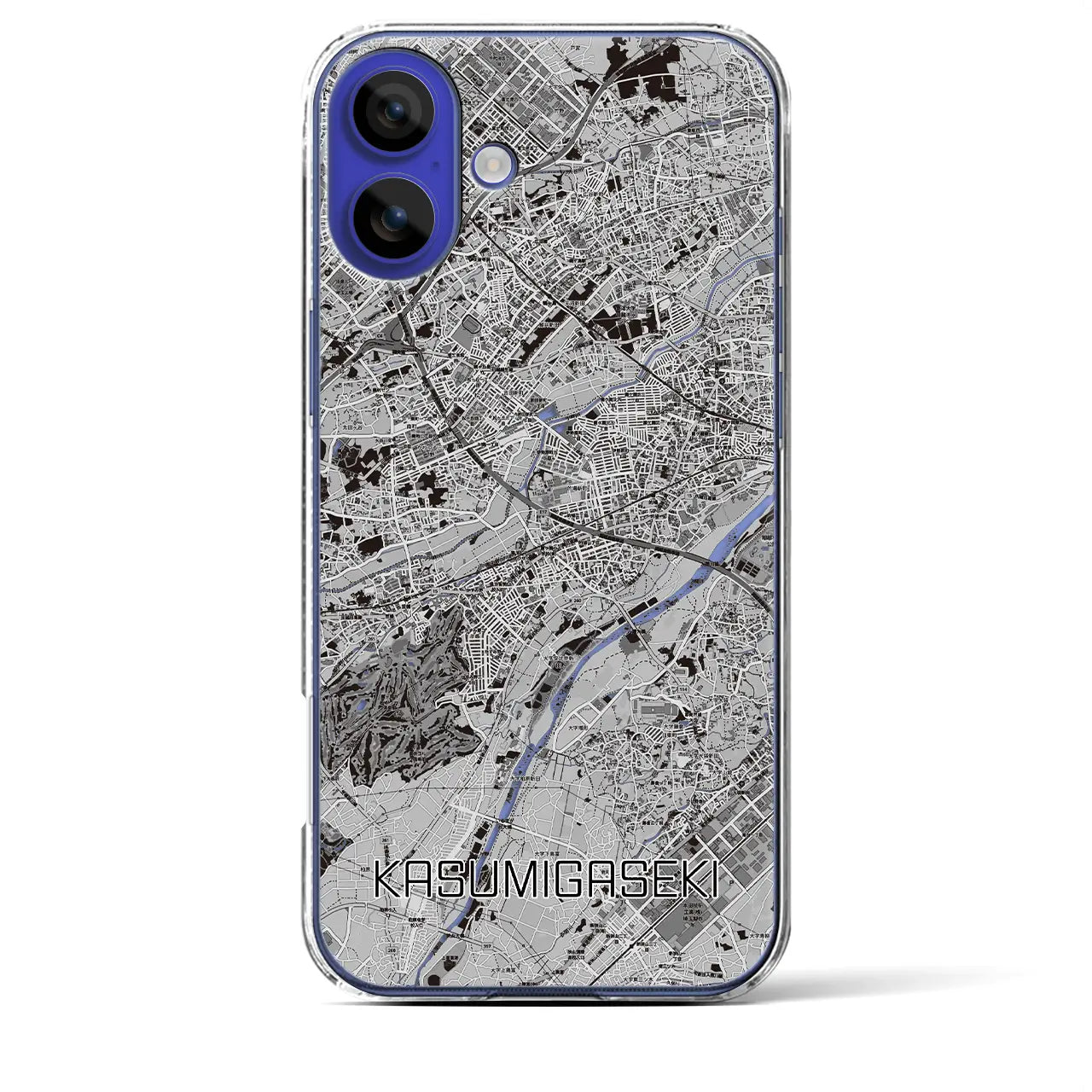 【霞ヶ関(埼玉県)】地図柄iPhoneケース(クリアタイプ)