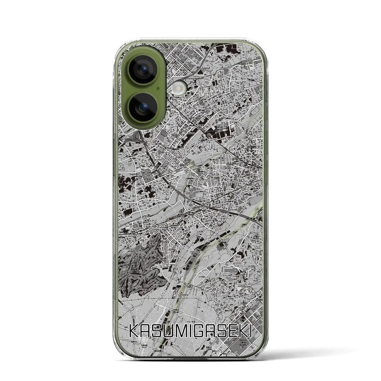 【霞ヶ関(埼玉県)】地図柄iPhoneケース(クリアタイプ)