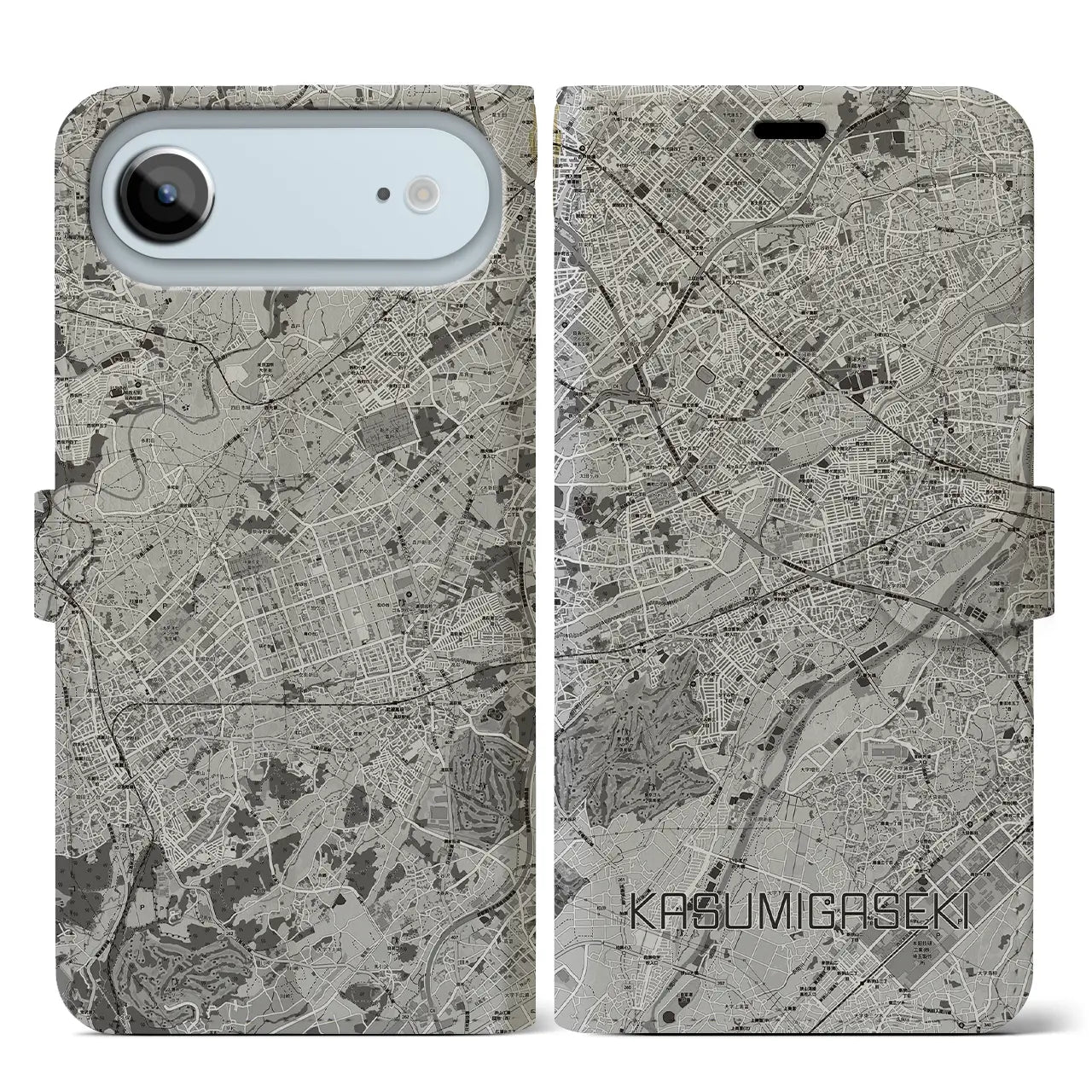 【霞ヶ関(埼玉県)】地図柄iPhoneケース(手帳タイプ)