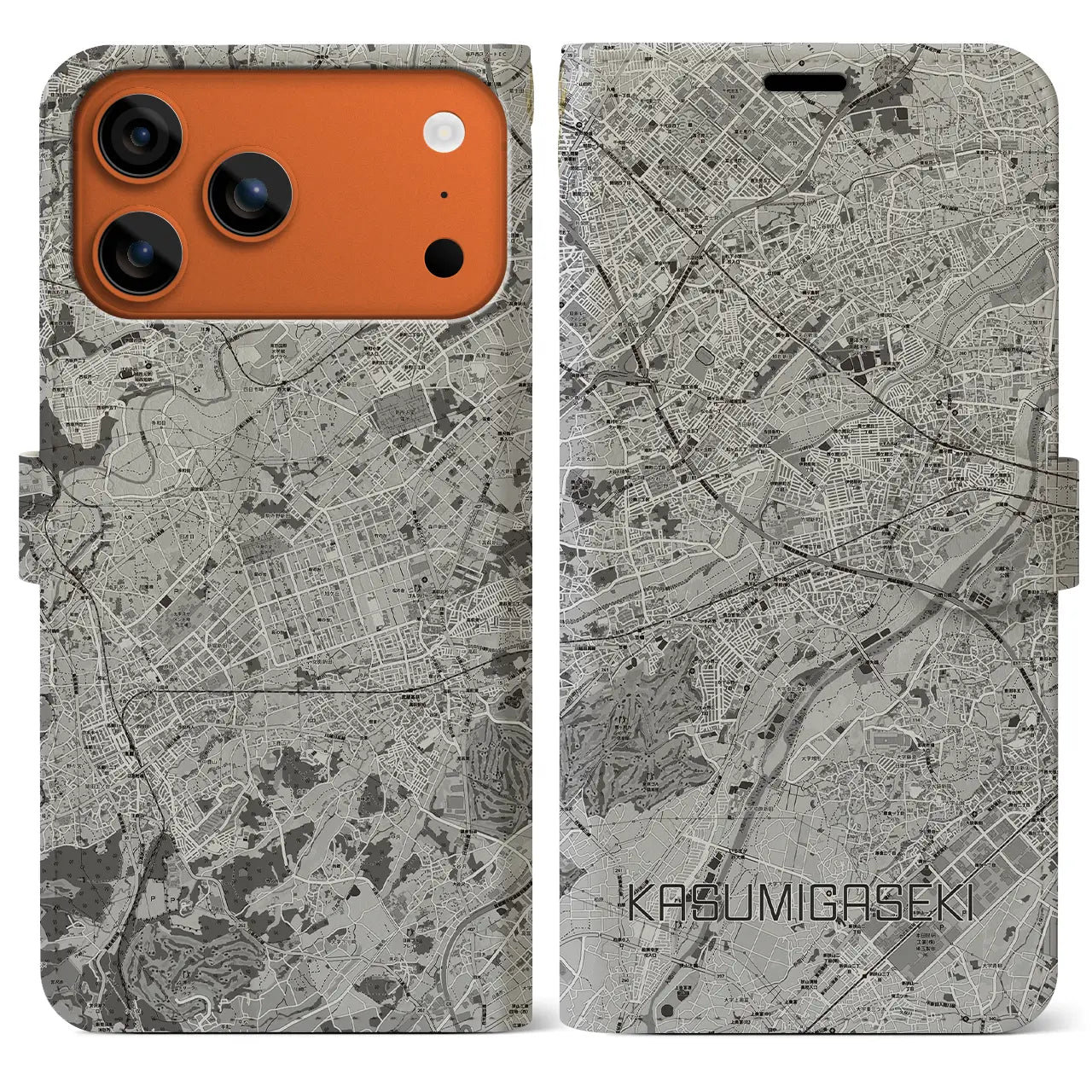 【霞ヶ関(埼玉県)】地図柄iPhoneケース(手帳タイプ)