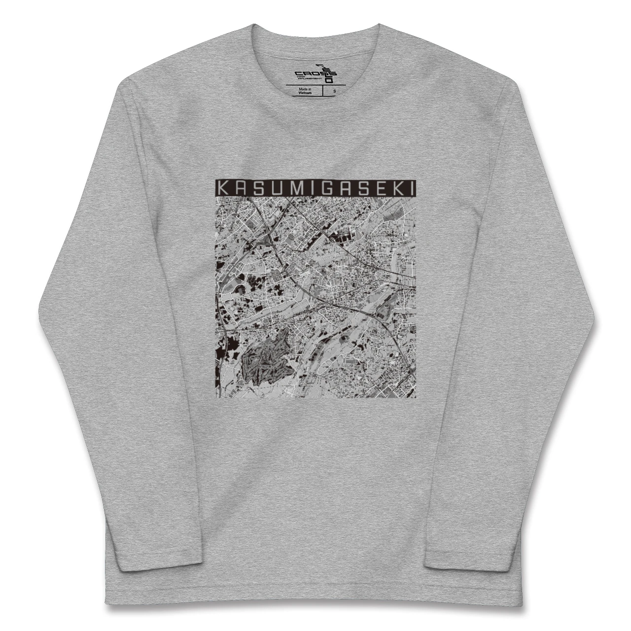 【霞ヶ関(埼玉県)】地図柄ロングスリーブTシャツ