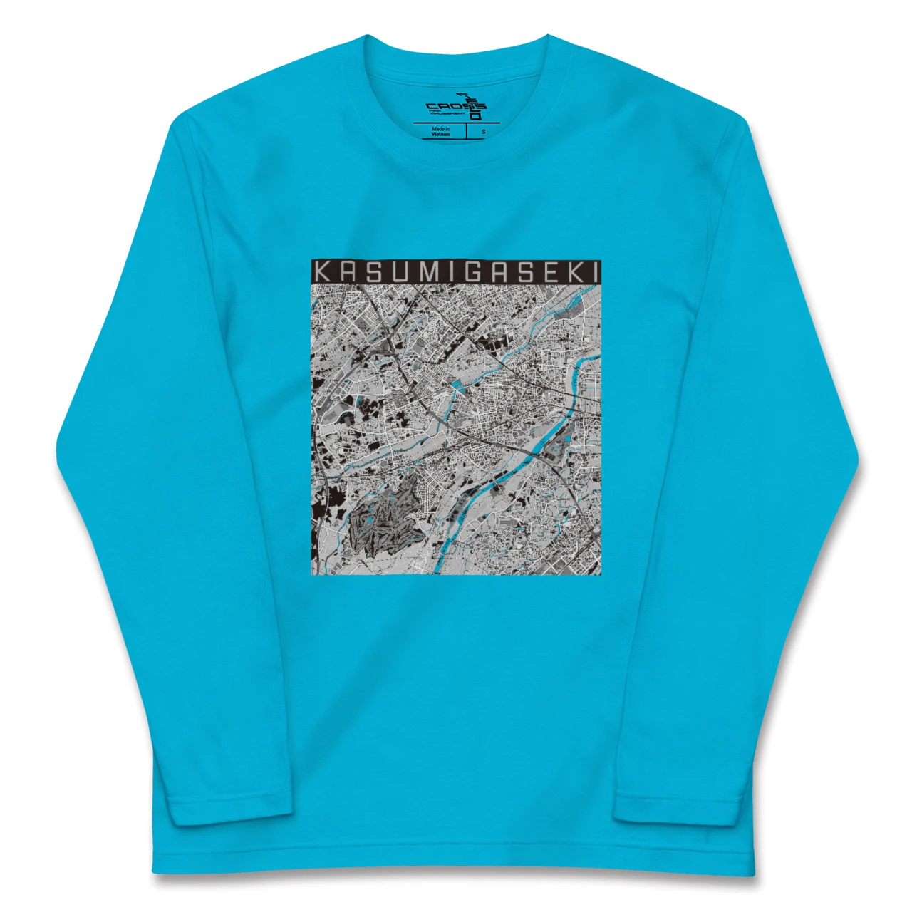 【霞ヶ関(埼玉県)】地図柄ロングスリーブTシャツ