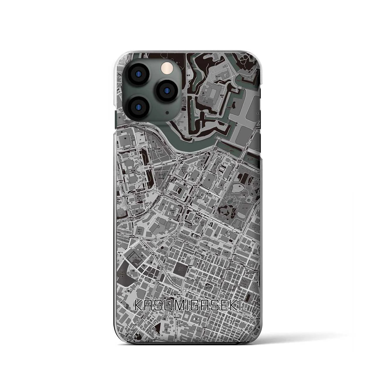 【霞ケ関(東京都)】地図柄iPhoneケース(クリアタイプ)モノトーン・iPhone 11 Pro 用