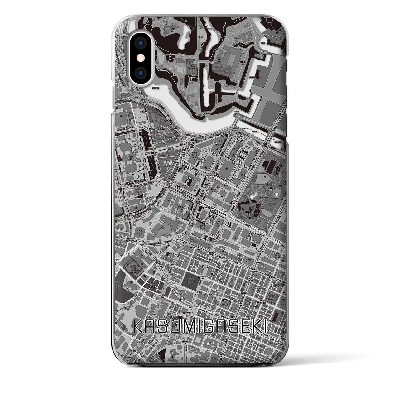 【霞ケ関(東京都)】地図柄iPhoneケース(クリアタイプ)モノトーン・iPhone XS Max 用