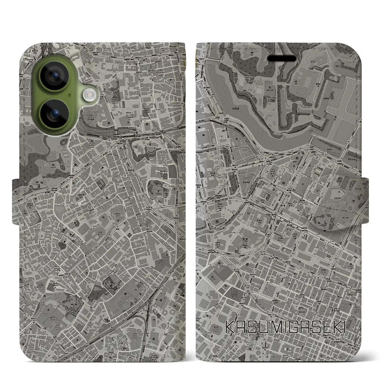 【霞ケ関(東京都)】地図柄iPhoneケース(手帳タイプ)