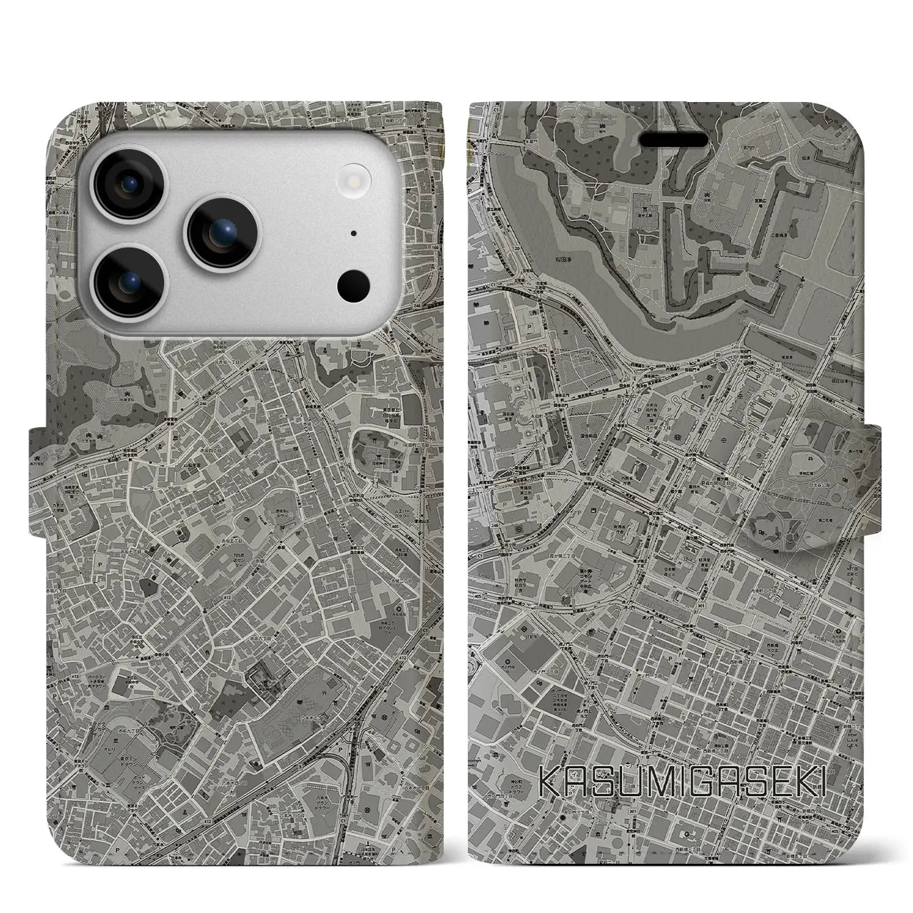 【霞ケ関(東京都)】地図柄iPhoneケース(手帳タイプ)