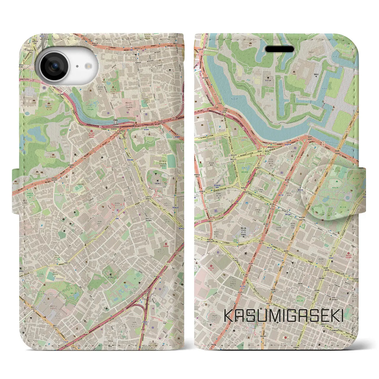 【霞ケ関(東京都)】地図柄iPhoneケース(手帳タイプ)