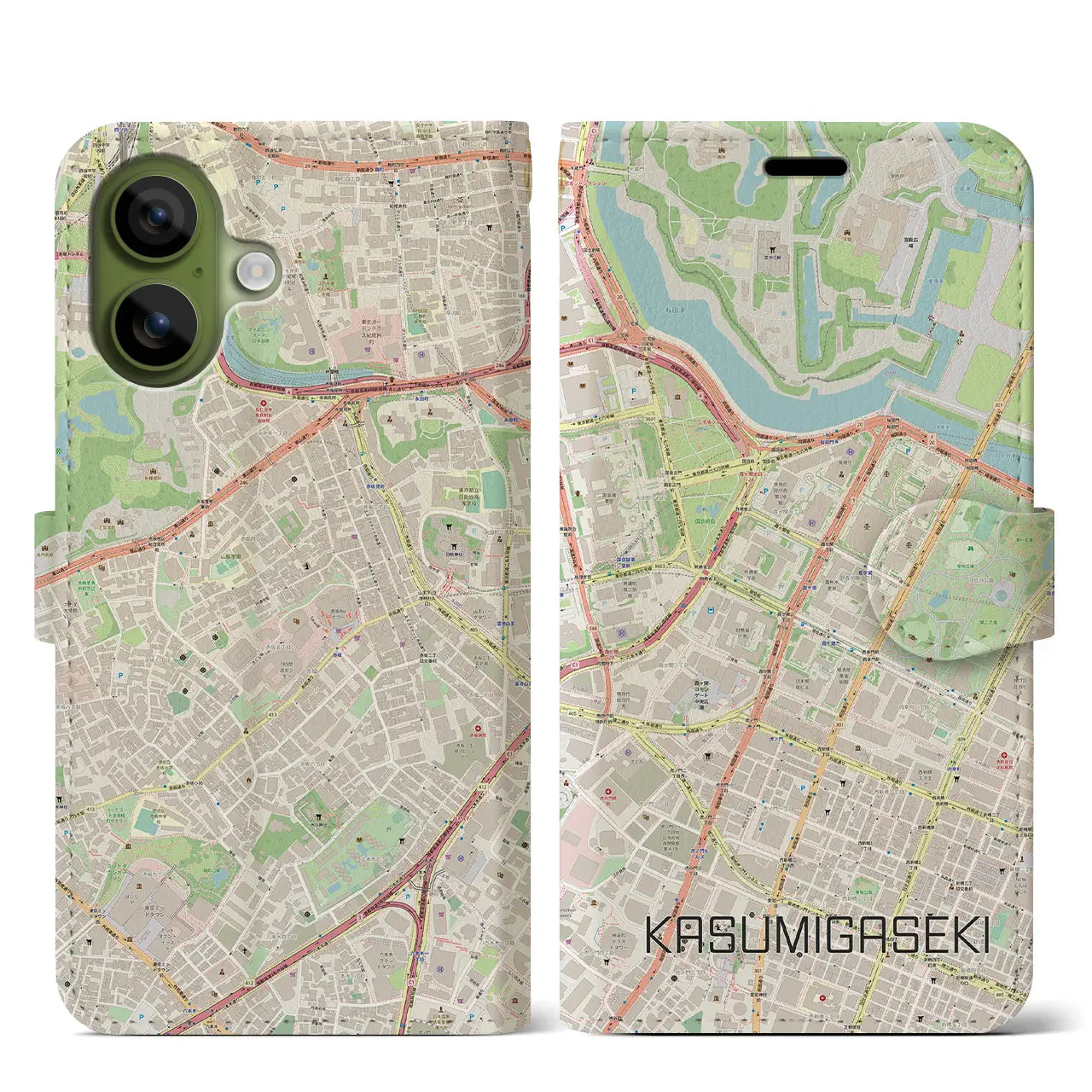 【霞ケ関(東京都)】地図柄iPhoneケース(手帳タイプ)