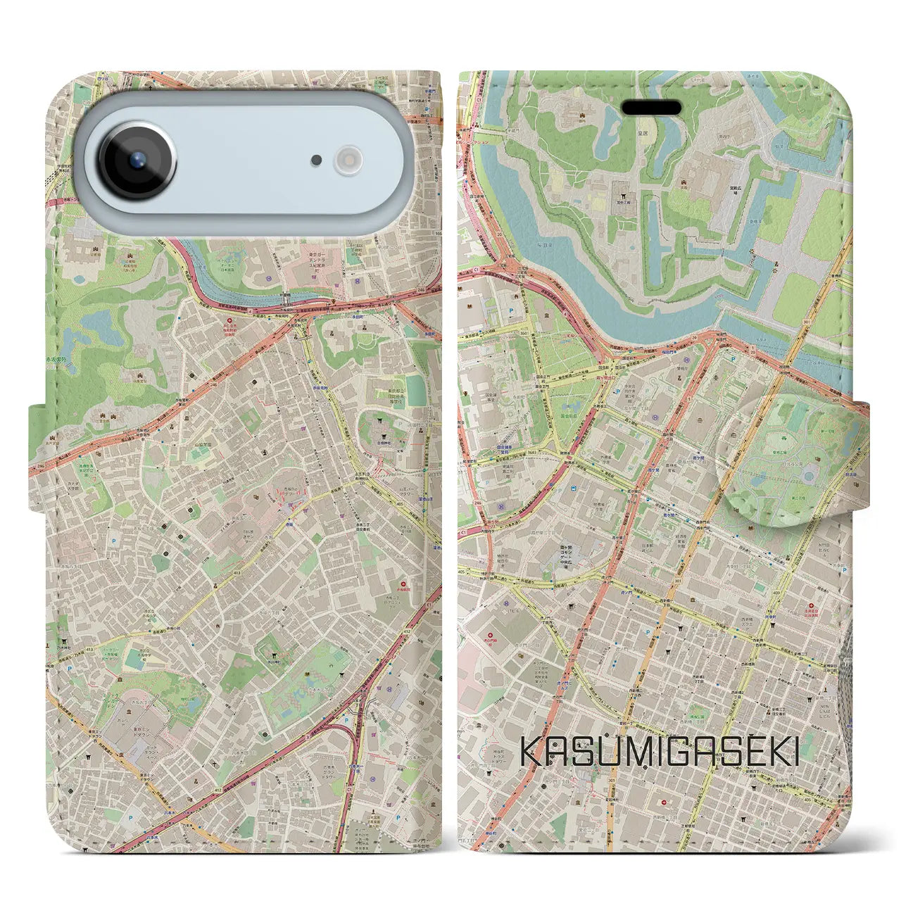 【霞ケ関(東京都)】地図柄iPhoneケース(手帳タイプ)