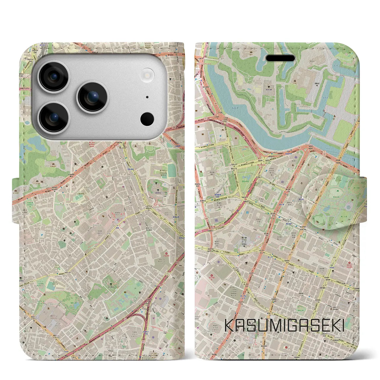 【霞ケ関(東京都)】地図柄iPhoneケース(手帳タイプ)