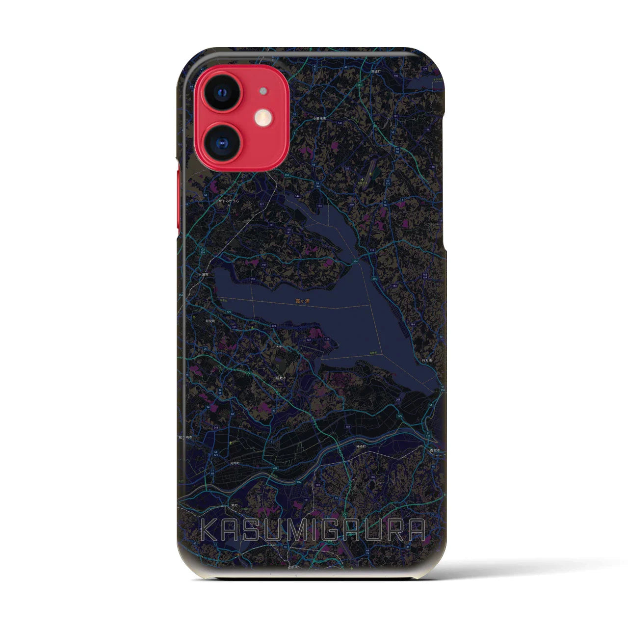 【霞ヶ浦(茨城県)】地図柄iPhoneケース(バックカバータイプ)