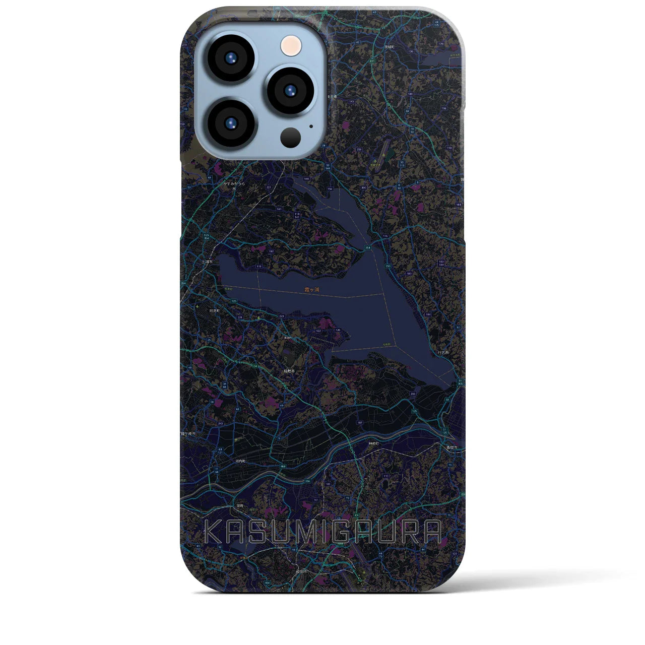 【霞ヶ浦(茨城県)】地図柄iPhoneケース(バックカバータイプ)