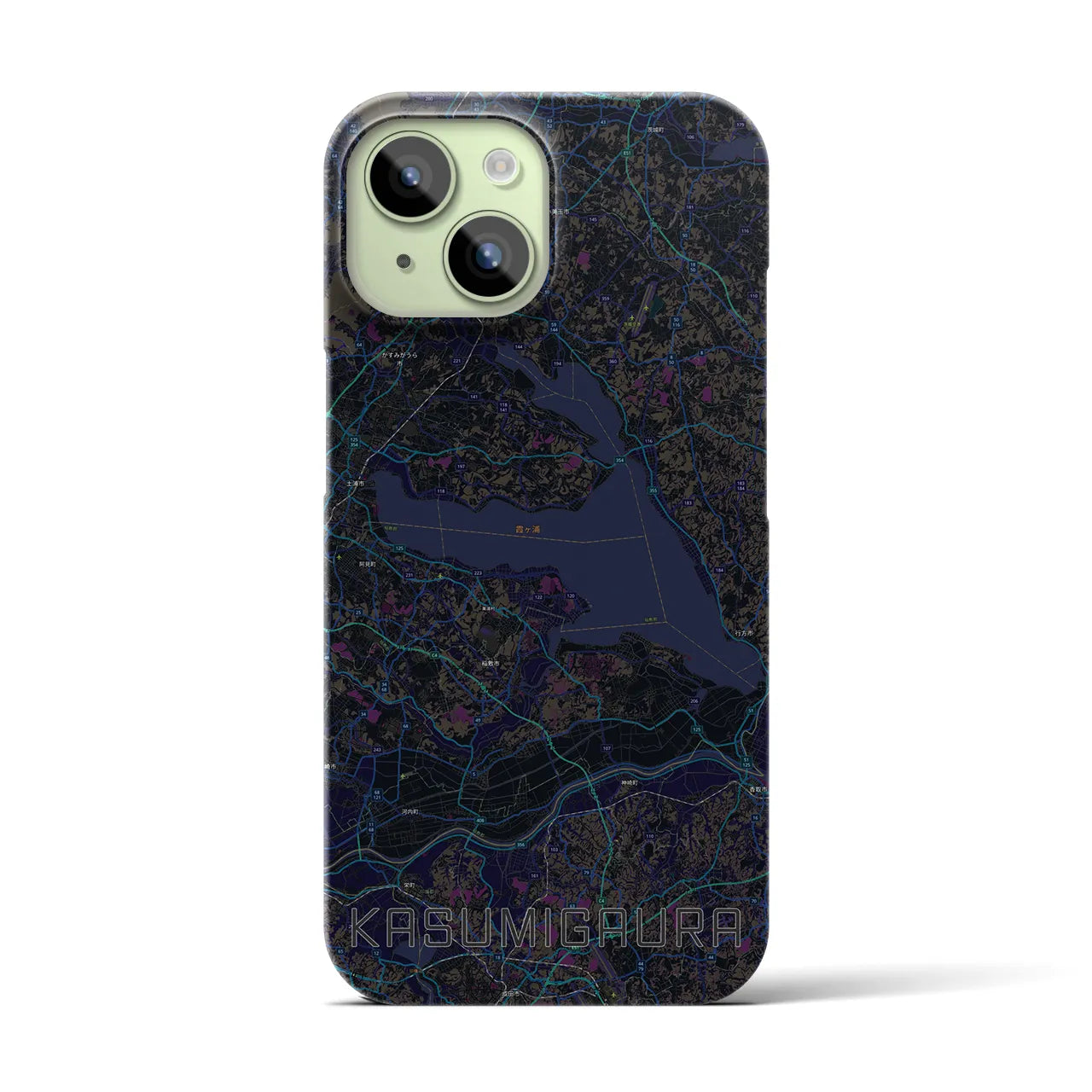 【霞ヶ浦(茨城県)】地図柄iPhoneケース(バックカバータイプ)