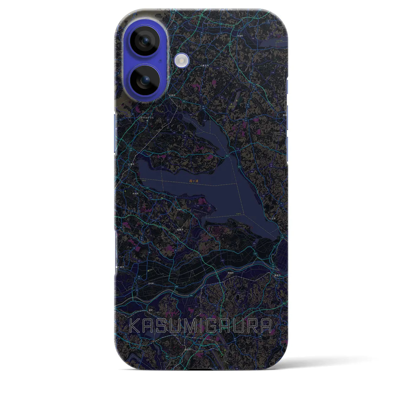 【霞ヶ浦(茨城県)】地図柄iPhoneケース(バックカバータイプ)