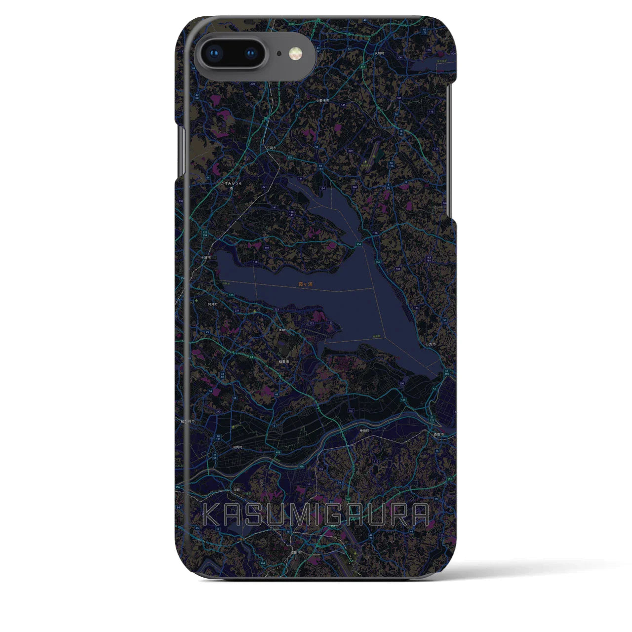 【霞ヶ浦(茨城県)】地図柄iPhoneケース(バックカバータイプ)