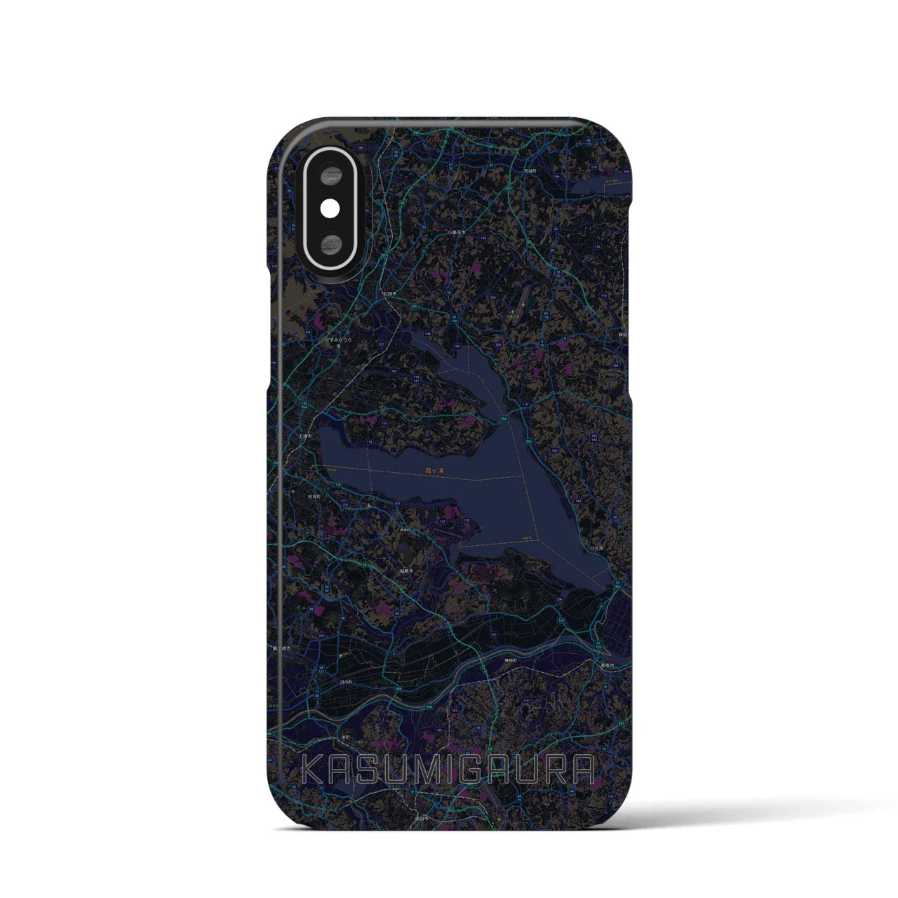 【霞ヶ浦(茨城県)】地図柄iPhoneケース(バックカバータイプ)