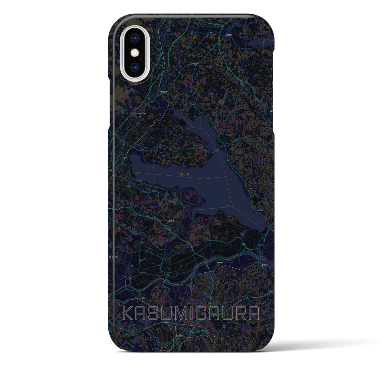 【霞ヶ浦(茨城県)】地図柄iPhoneケース(バックカバータイプ)