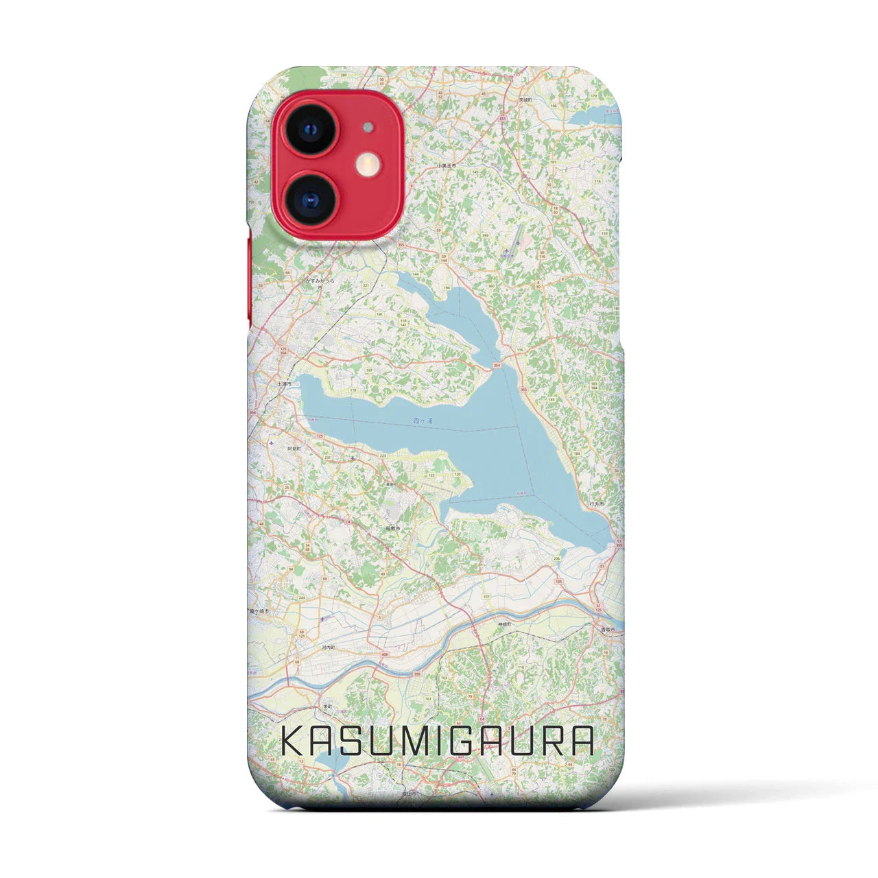 【霞ヶ浦(茨城県)】地図柄iPhoneケース(バックカバータイプ)