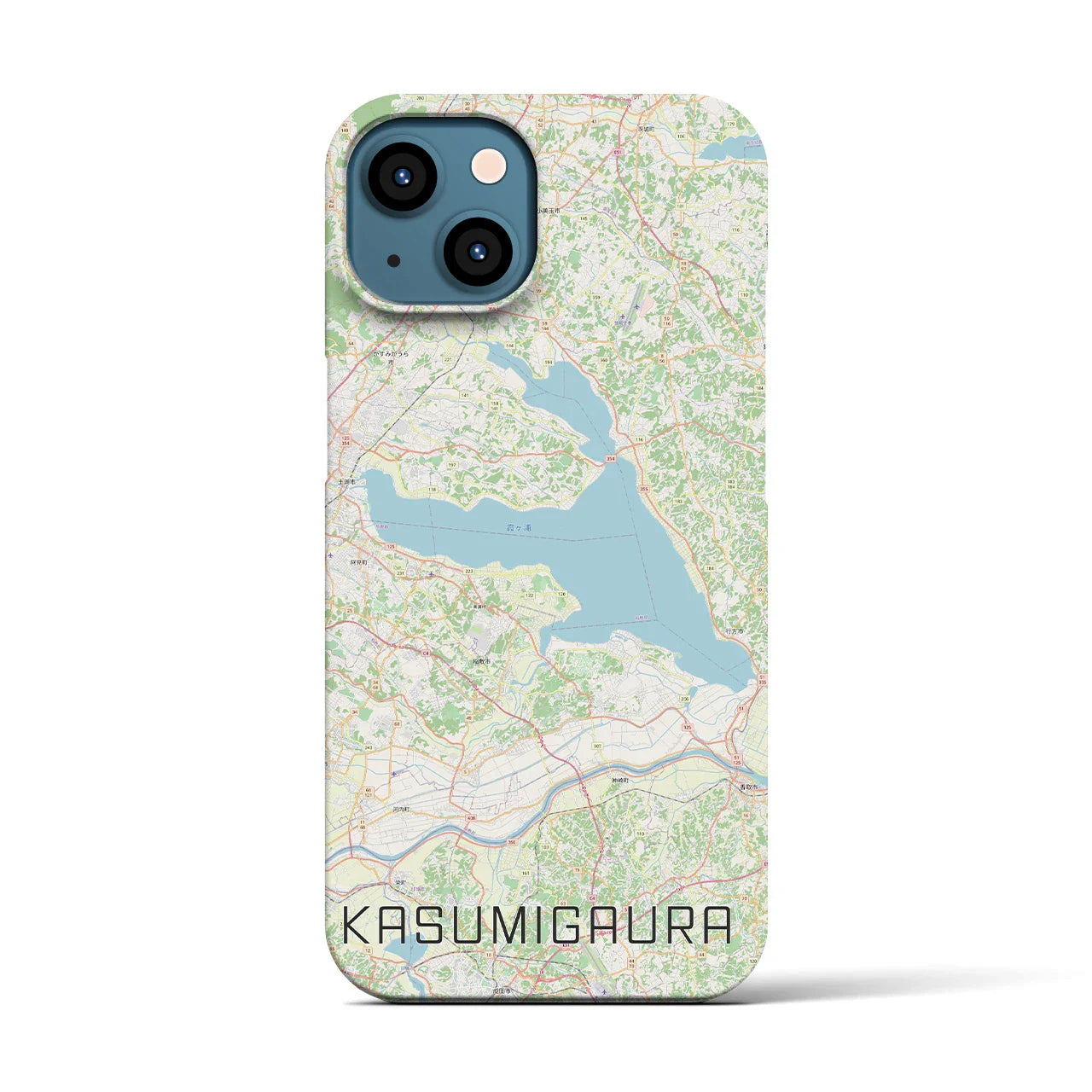 【霞ヶ浦(茨城県)】地図柄iPhoneケース(バックカバータイプ)