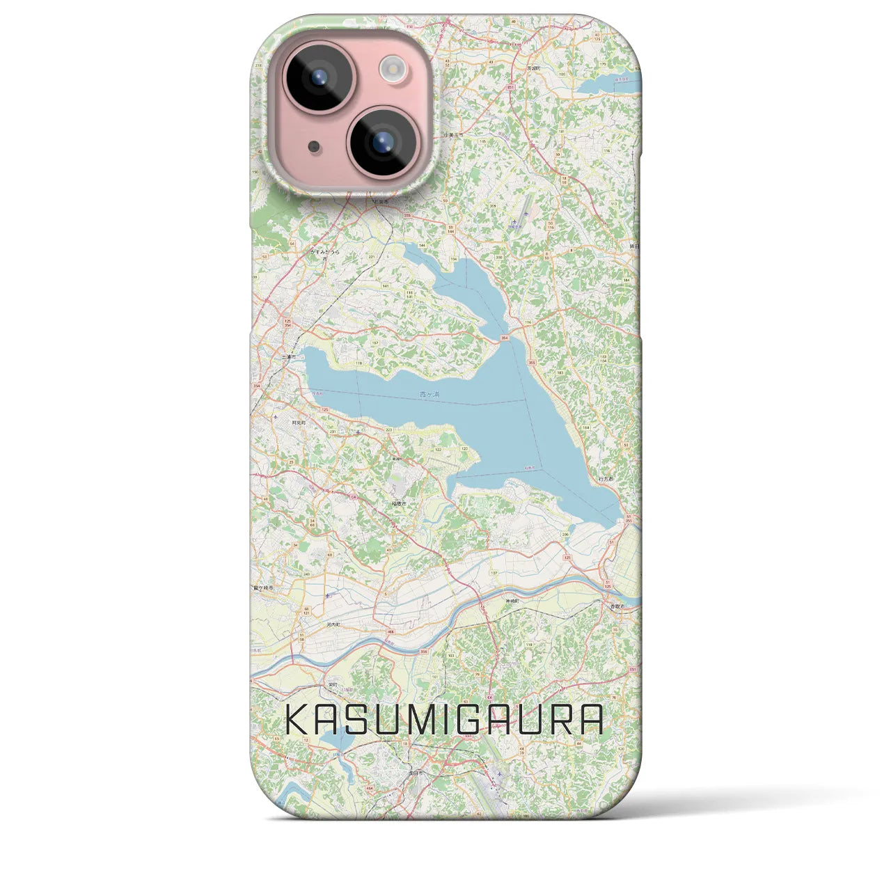 【霞ヶ浦(茨城県)】地図柄iPhoneケース(バックカバータイプ)