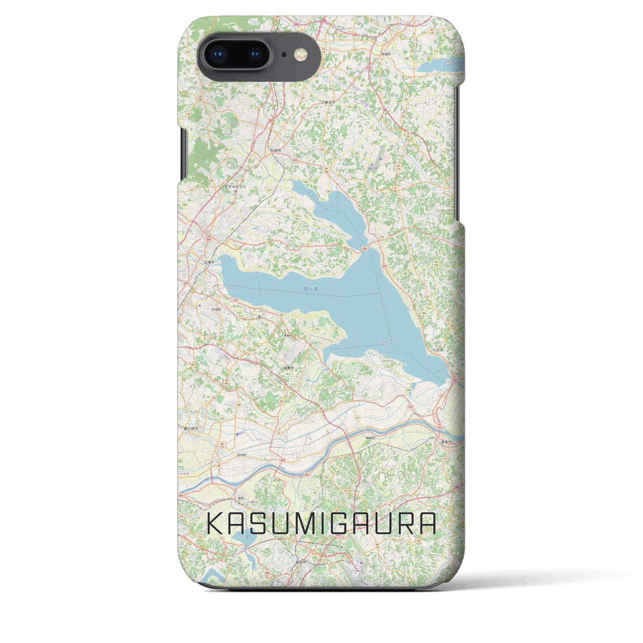 【霞ヶ浦(茨城県)】地図柄iPhoneケース(バックカバータイプ)