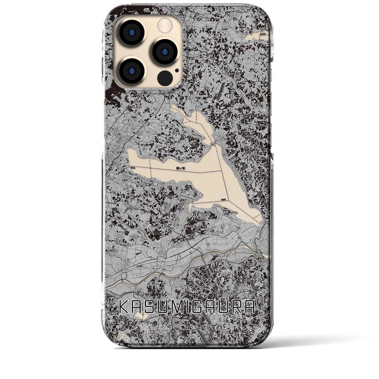 【霞ヶ浦(茨城県)】地図柄iPhoneケース(クリアタイプ)