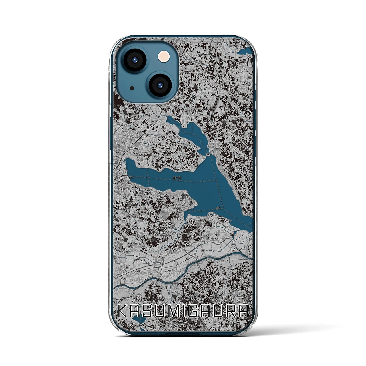 【霞ヶ浦(茨城県)】地図柄iPhoneケース(クリアタイプ)