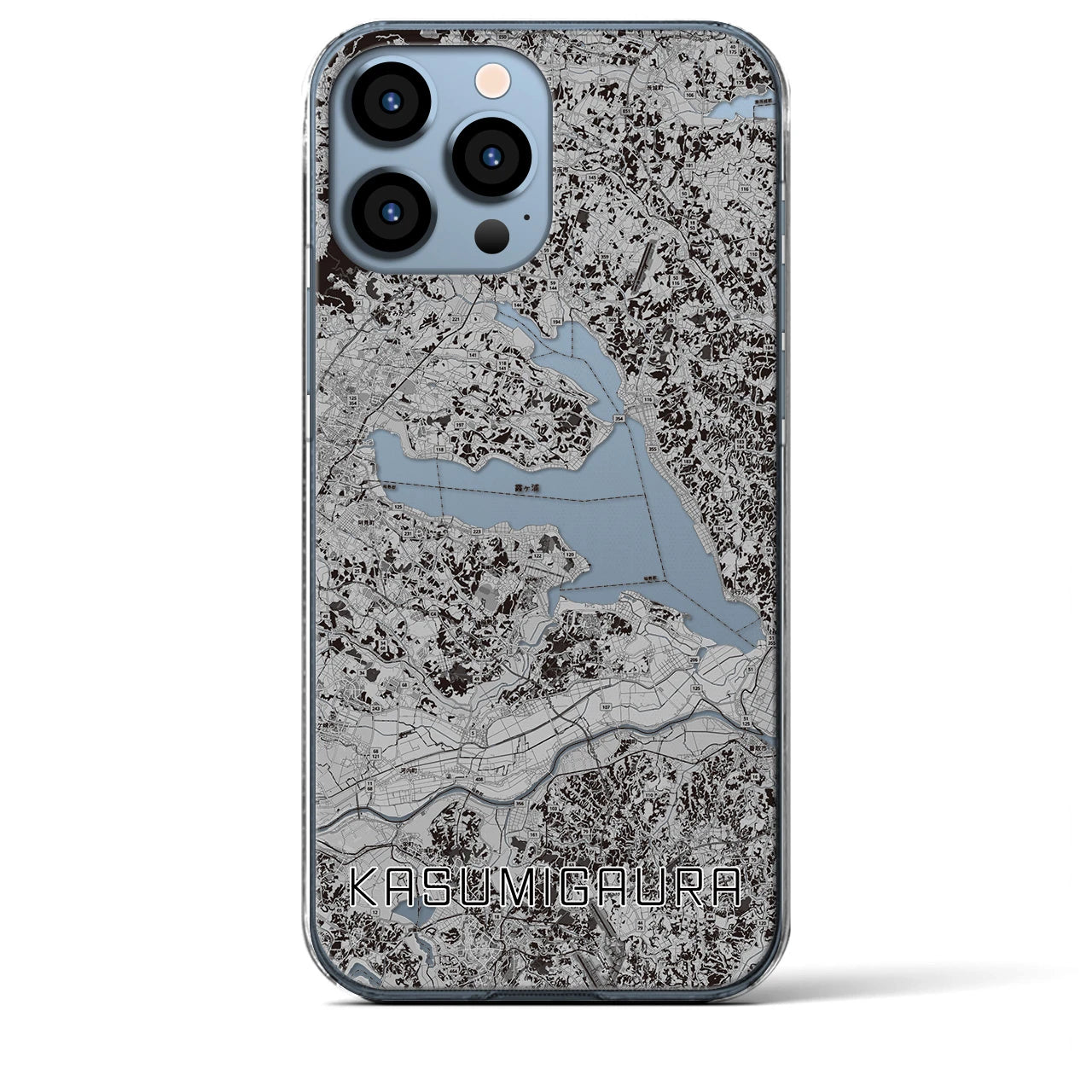 【霞ヶ浦(茨城県)】地図柄iPhoneケース(クリアタイプ)