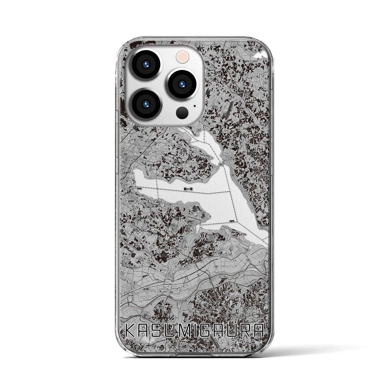 【霞ヶ浦(茨城県)】地図柄iPhoneケース(クリアタイプ)