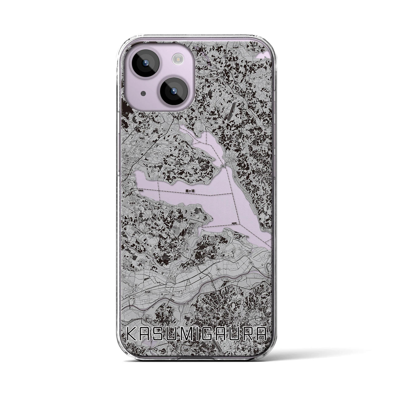 【霞ヶ浦(茨城県)】地図柄iPhoneケース(クリアタイプ)