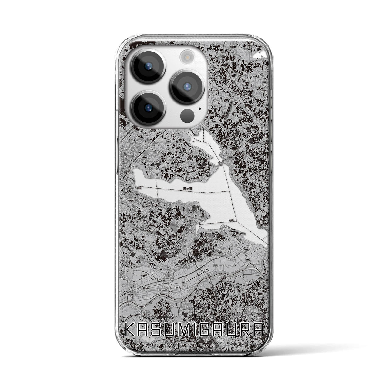 【霞ヶ浦(茨城県)】地図柄iPhoneケース(クリアタイプ)