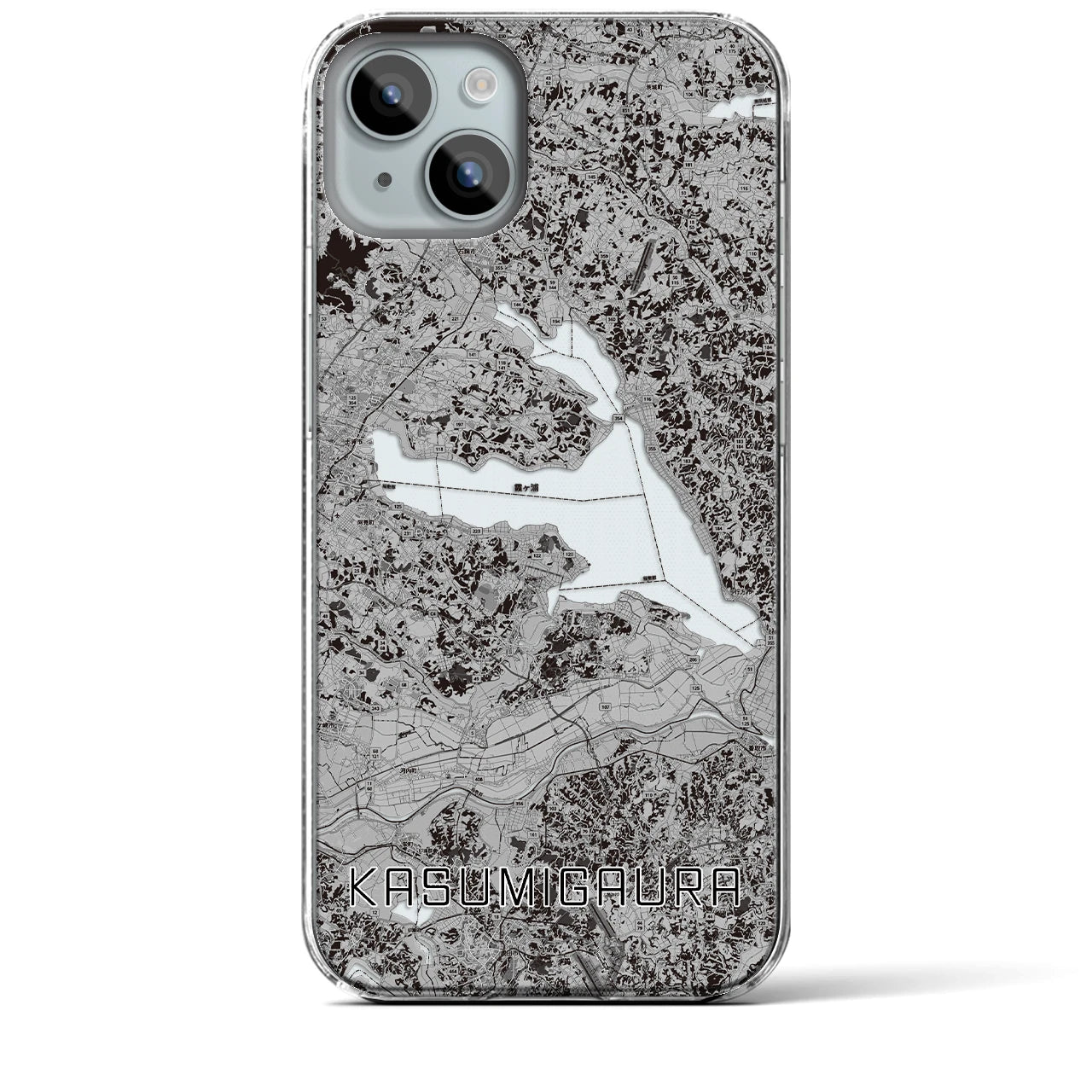 【霞ヶ浦(茨城県)】地図柄iPhoneケース(クリアタイプ)
