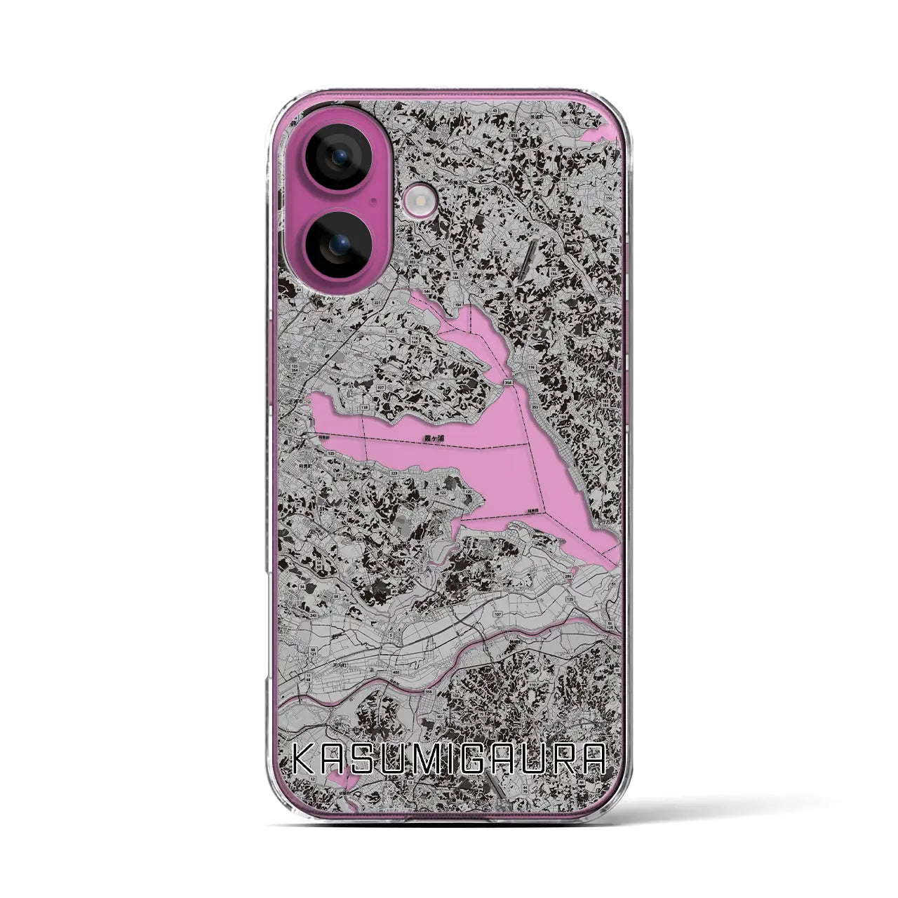 【霞ヶ浦(茨城県)】地図柄iPhoneケース(クリアタイプ)