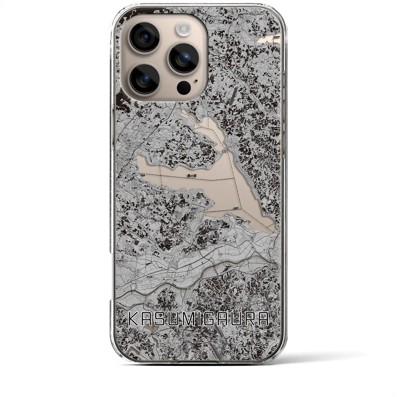 【霞ヶ浦(茨城県)】地図柄iPhoneケース(クリアタイプ)