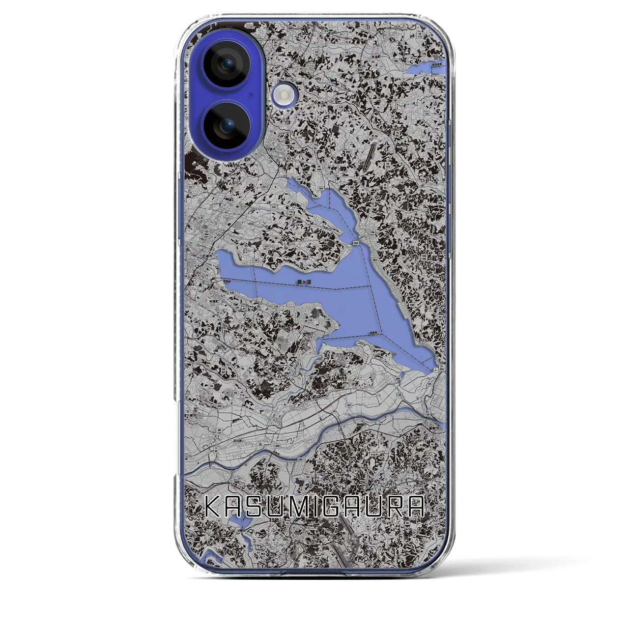 【霞ヶ浦(茨城県)】地図柄iPhoneケース(クリアタイプ)