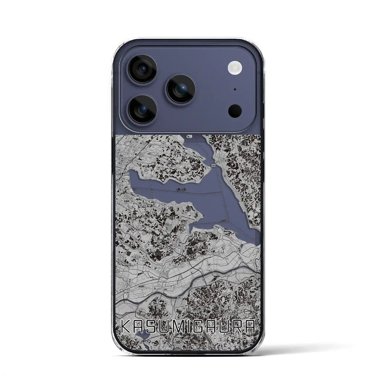 【霞ヶ浦(茨城県)】地図柄iPhoneケース(クリアタイプ)モノトーン・iPhone 17 Pro Max 用